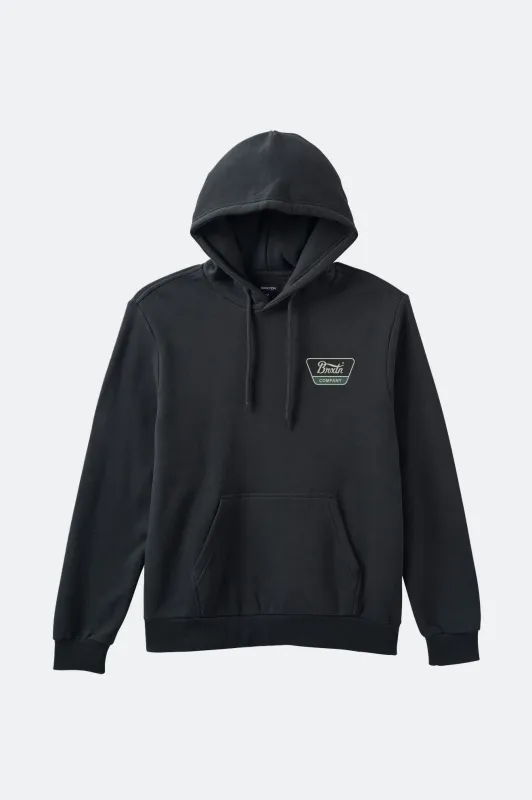 Linwood Hoodie - Black/Mallard Green/Whitecap sold by Brixton