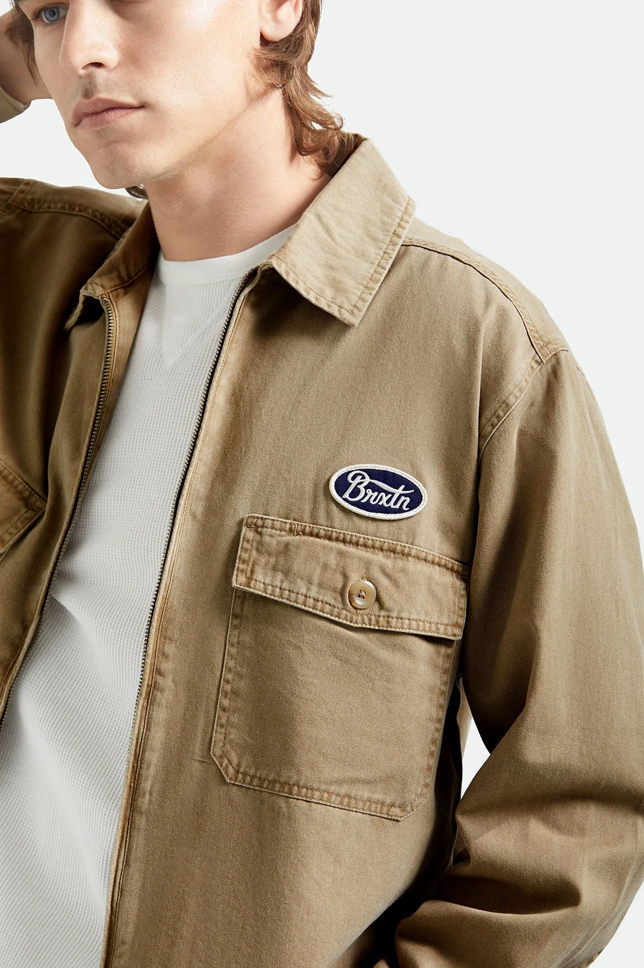 Trademark Lightweight Garage Jacket - Washed Khaki sold by Brixton product image thumbnail 5
