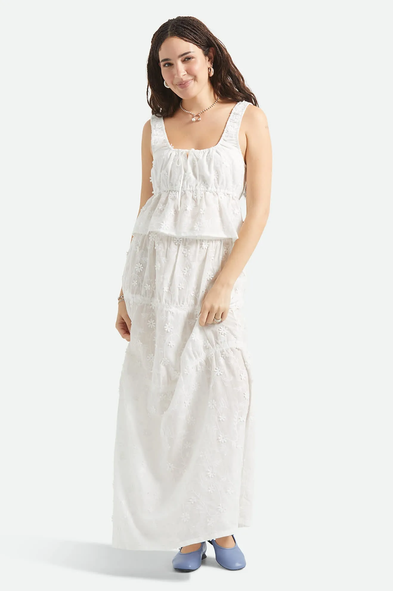 The Abigail Tie Top - Off White Floral sold by Brixton