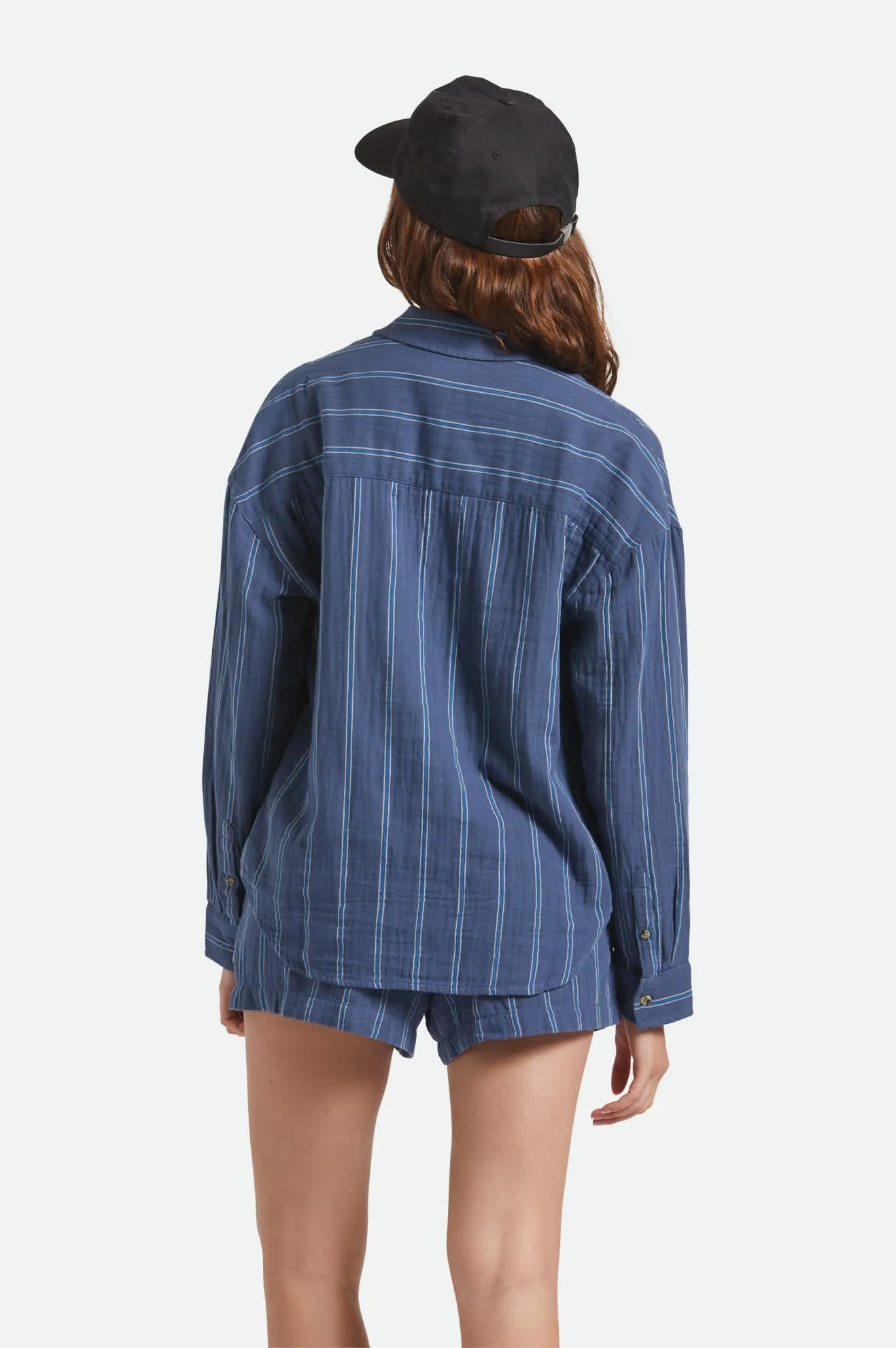 Wandering L/S Overshirt - Berring Sea/White sold by Brixton product image thumbnail 2