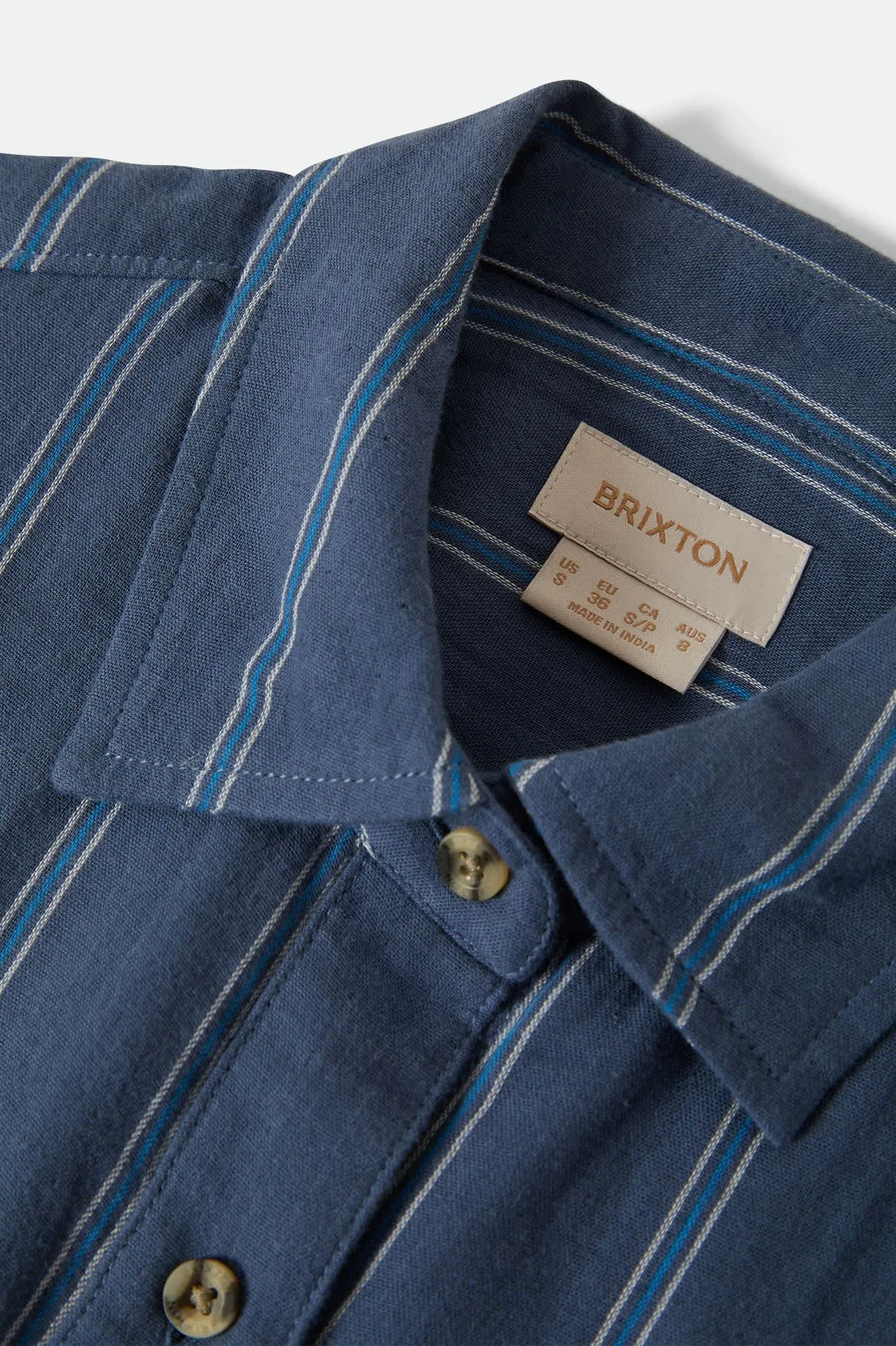 Wandering L/S Overshirt - Berring Sea/White sold by Brixton product image thumbnail 3