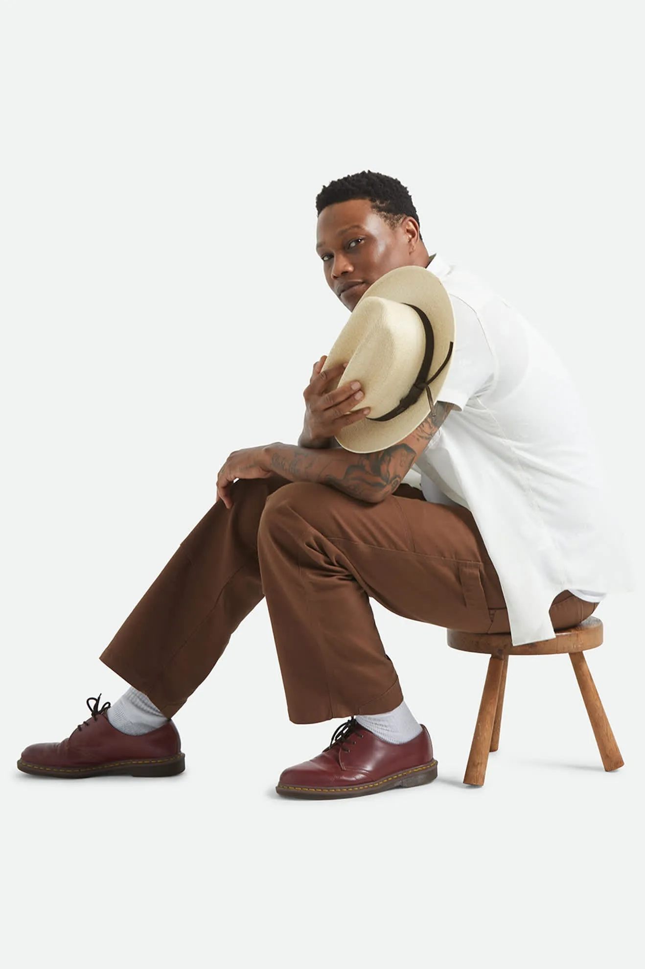 Hitch Straw Ranch Fedora - Bone sold by Brixton product image thumbnail 5