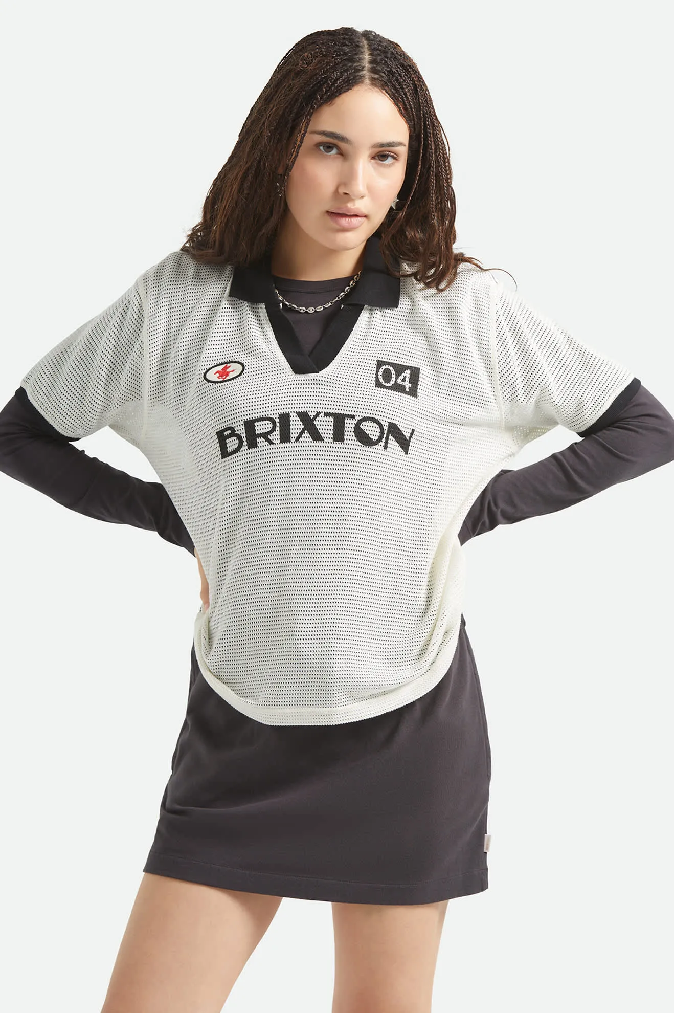 Varsity T-Shirt - Off White/Black sold by Brixton