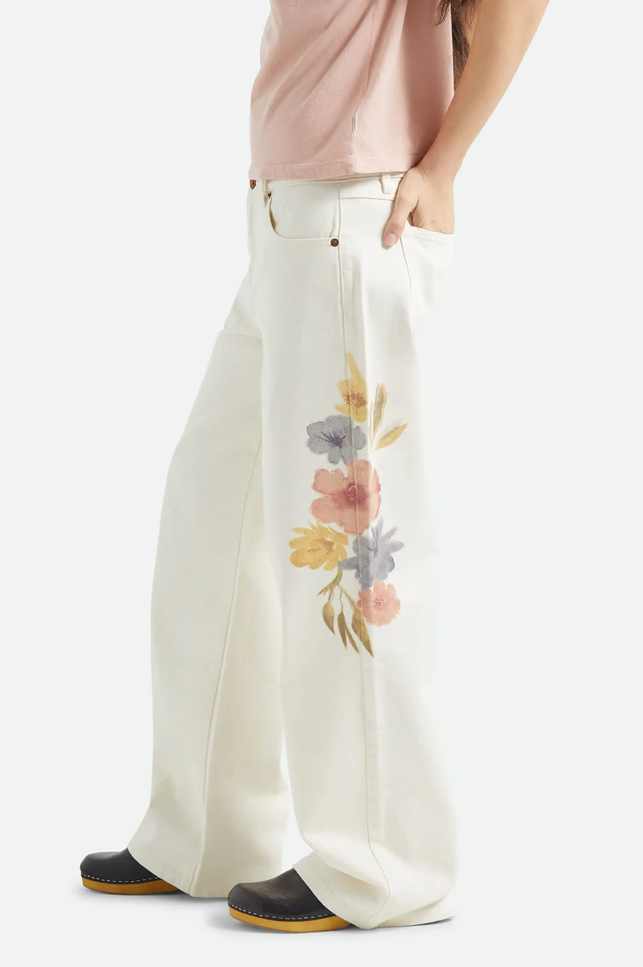 The Chloe 5-Pocket Pant - Off White Floral Burst sold by Brixton product image thumbnail 4