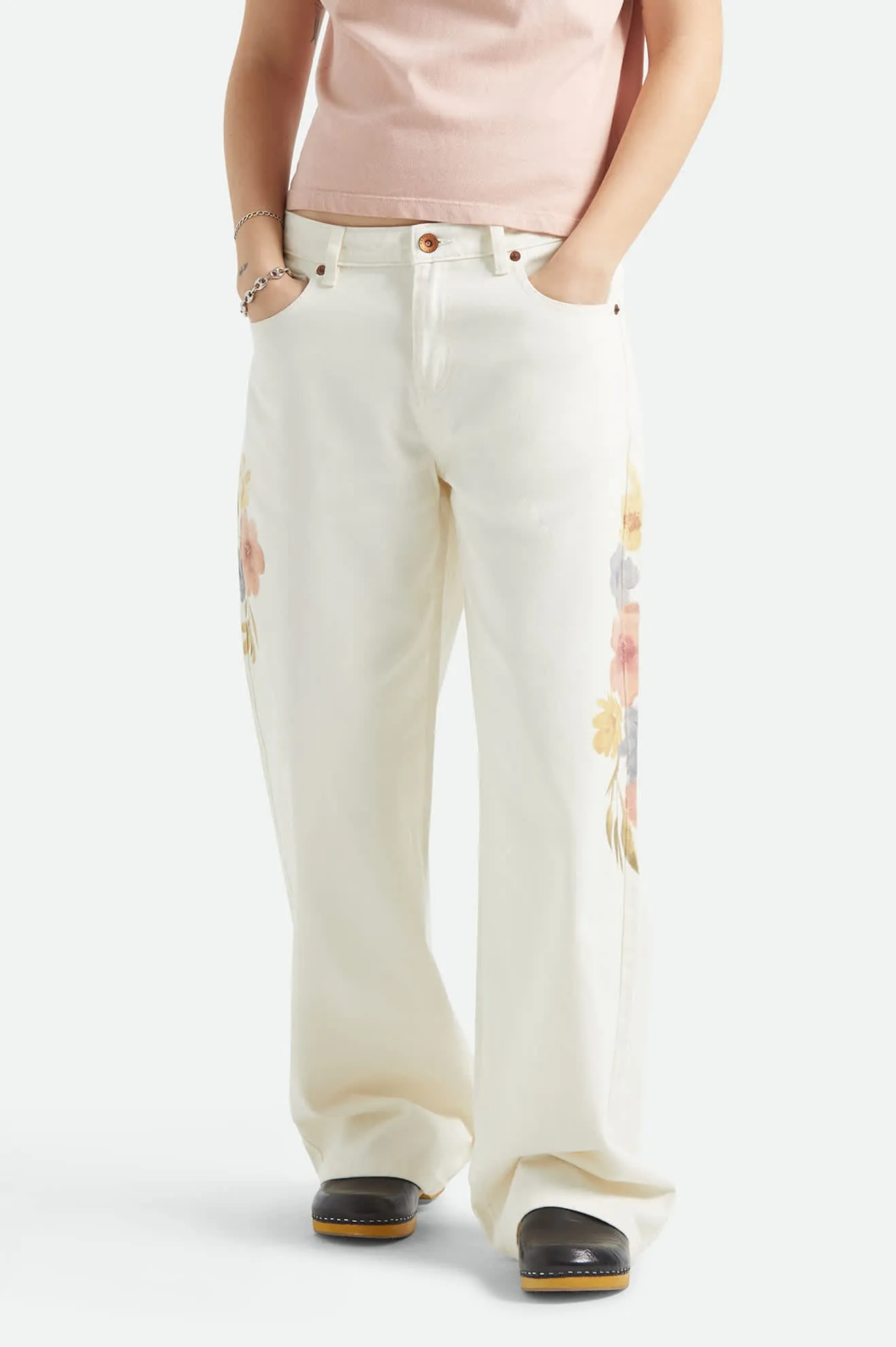 The Chloe 5-Pocket Pant - Off White Floral Burst sold by Brixton product image thumbnail 3
