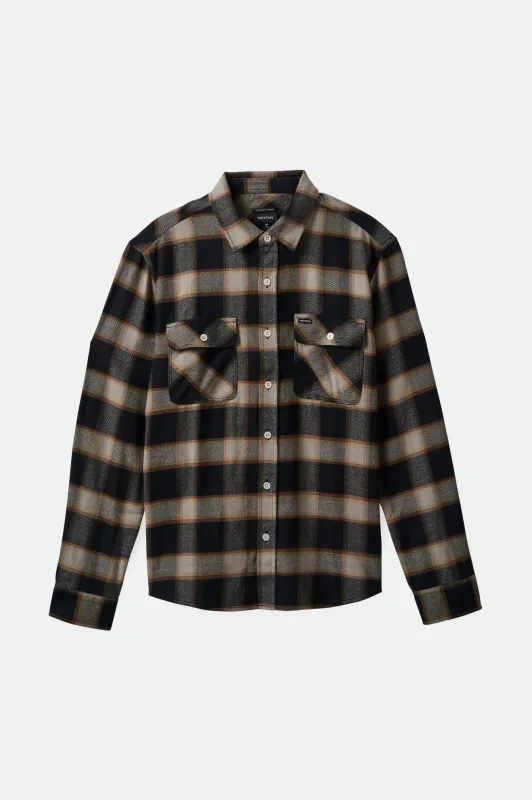 Bowery Flannel - Black/Cream sold by Brixton