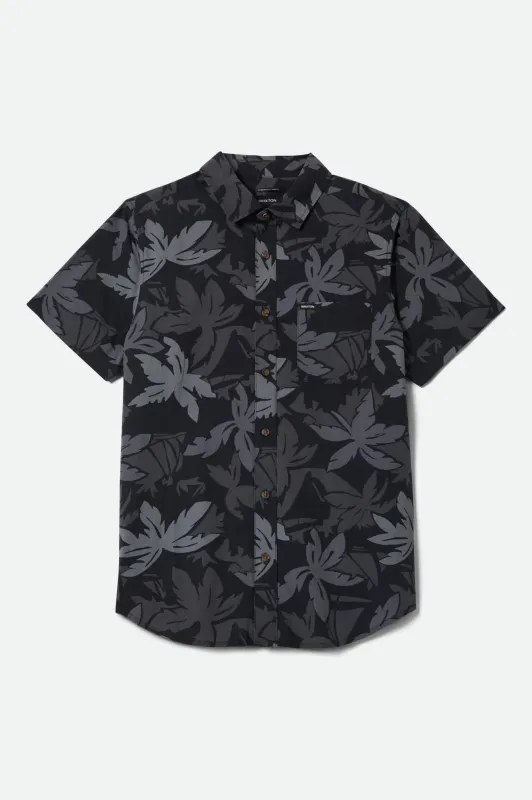 Charter Print Short Sleeve Shirt - Black/Trooper/Future Grey Palm Floral sold by Brixton