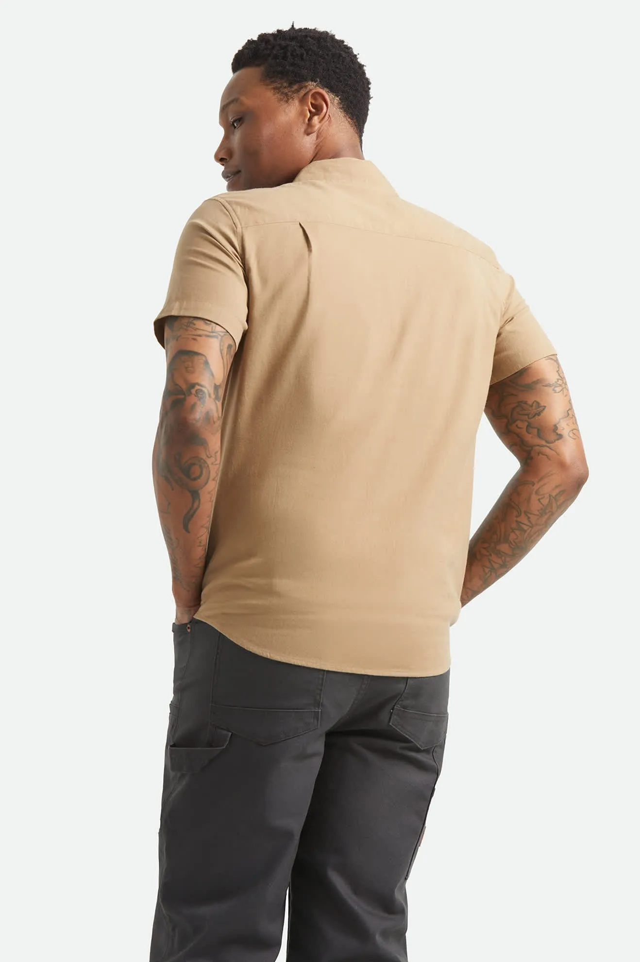 Sanford Short Sleeve Shirt - Khaki sold by Brixton product image thumbnail 4