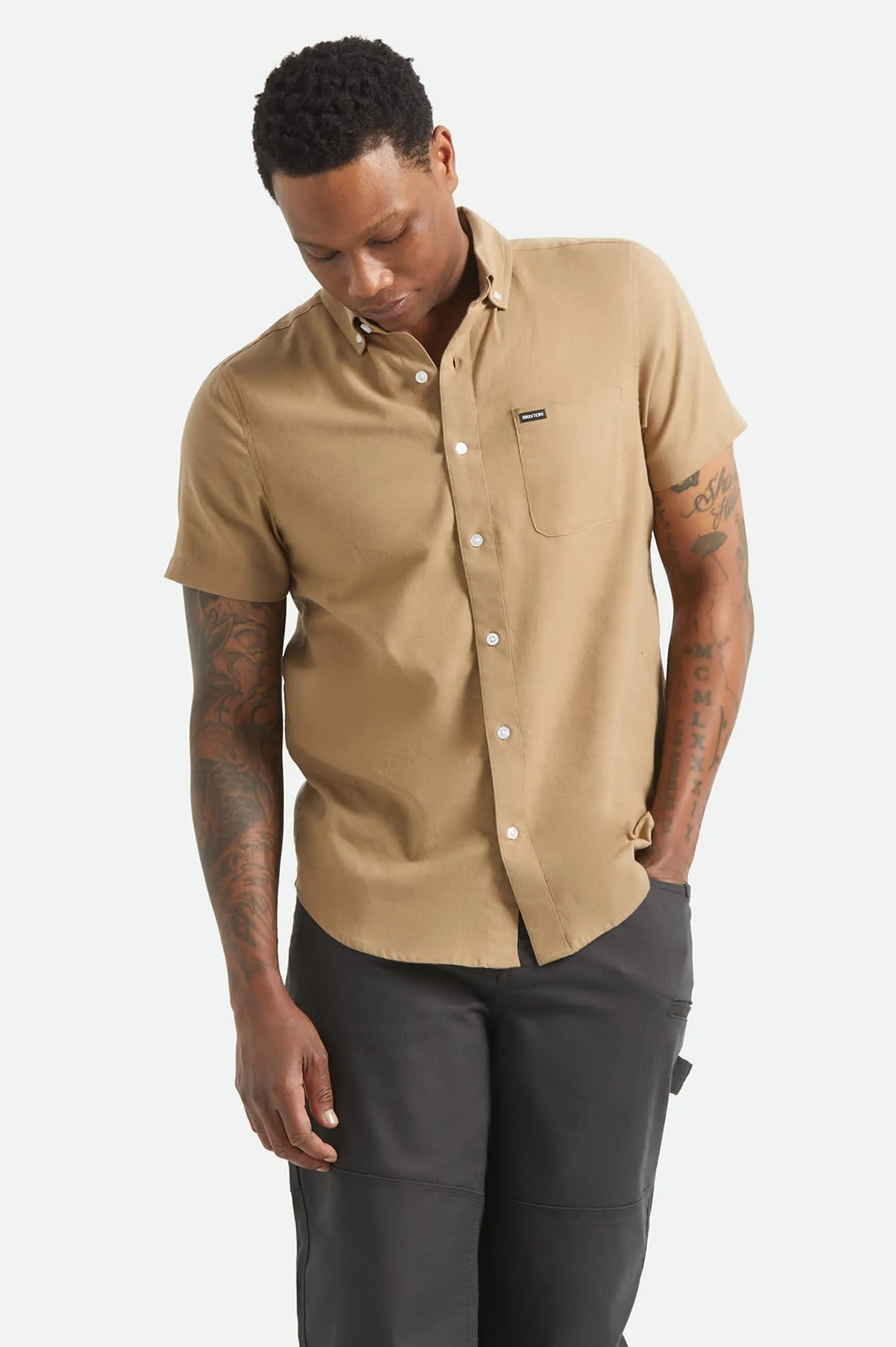 Sanford Short Sleeve Shirt - Khaki sold by Brixton product image thumbnail 2