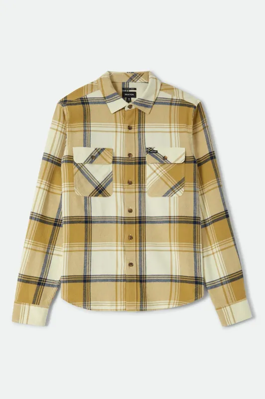 Bowery Lightweight Ultra Soft Flannel - Yellow/Dusted Ochre sold by Brixton