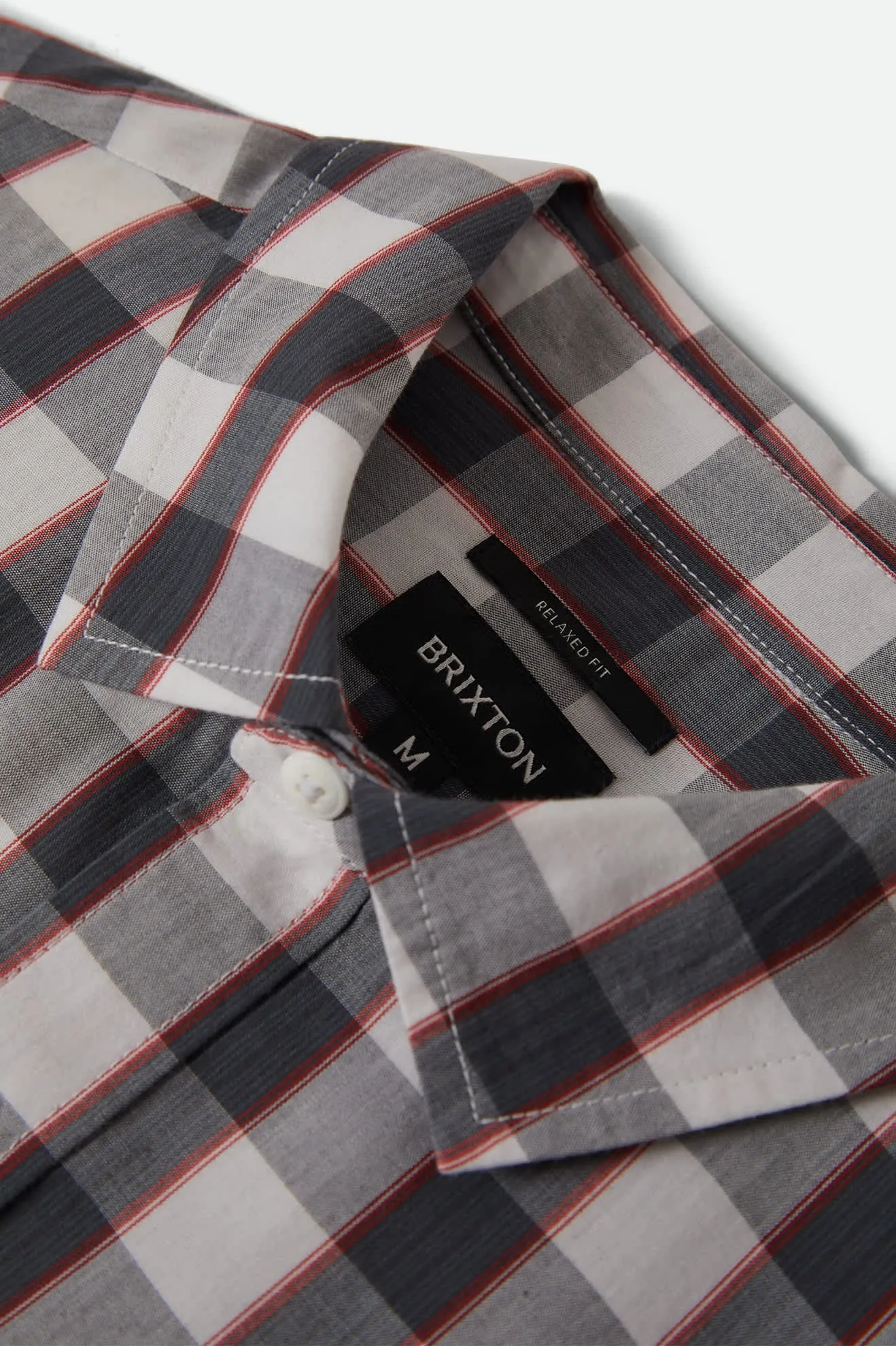 Cru Plaid Short Sleeve Shirt - Black/Off White/Red sold by Brixton product image thumbnail 4