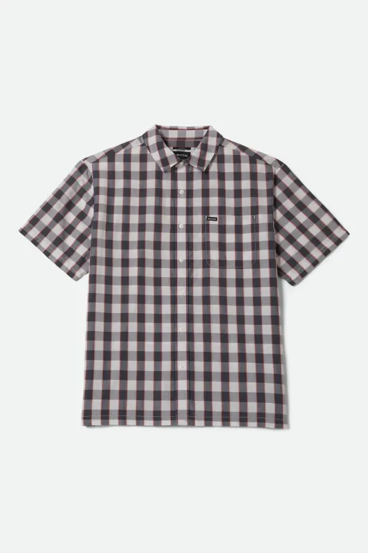 Cru Plaid Short Sleeve Shirt - Black/Off White/Red sold by Brixton