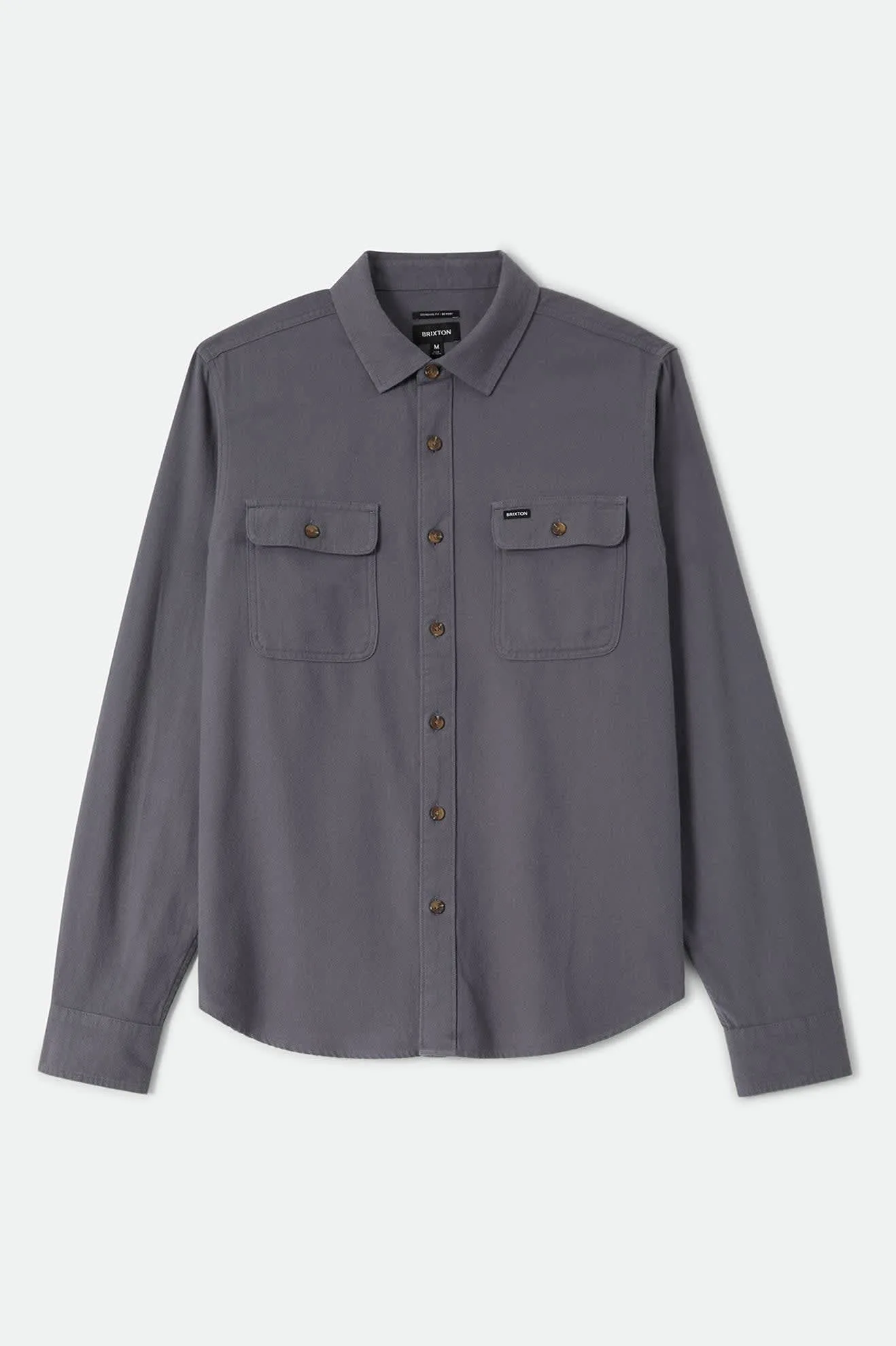 Bowery Lightweight Ultra Soft Flannel - Future Grey sold by Brixton