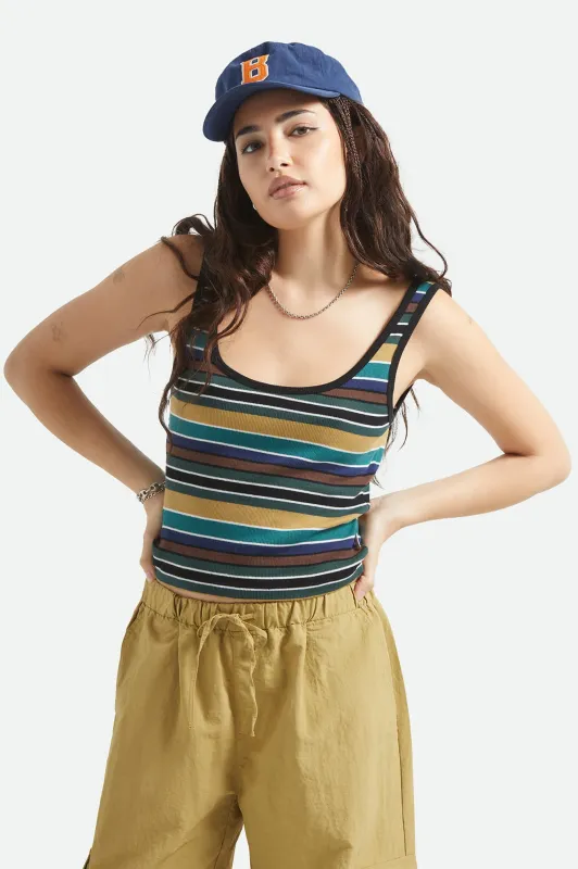 Ringer Organic A-Tank - Multi Retro Stripe sold by Brixton