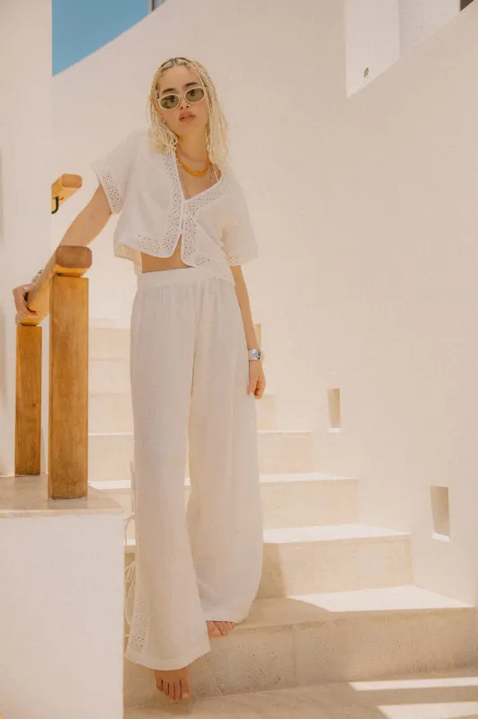 Seaside Eyelet Top - Off White Eyelet made by Brixton