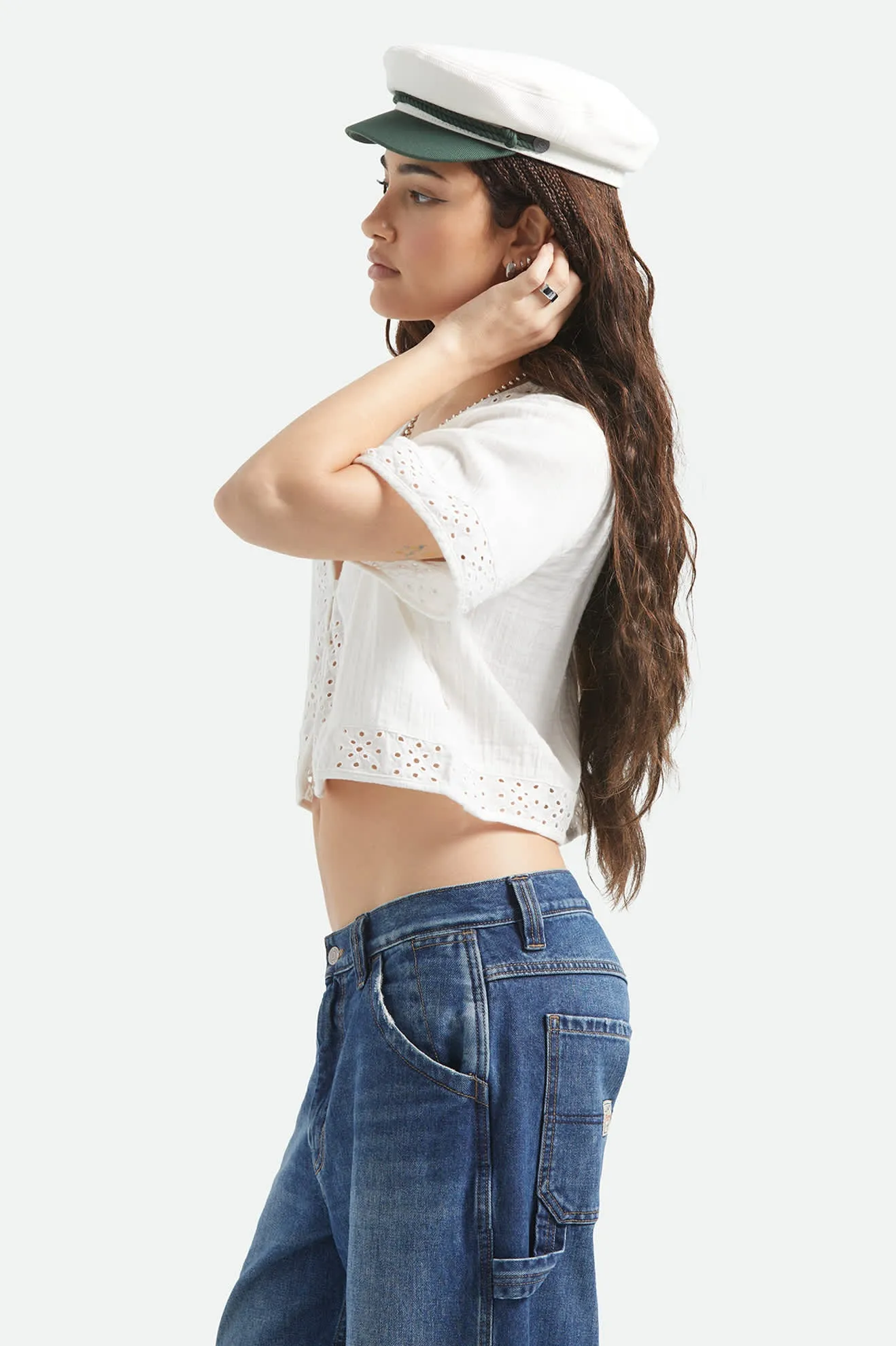 Seaside Eyelet Top - Off White Eyelet sold by Brixton product image thumbnail 4