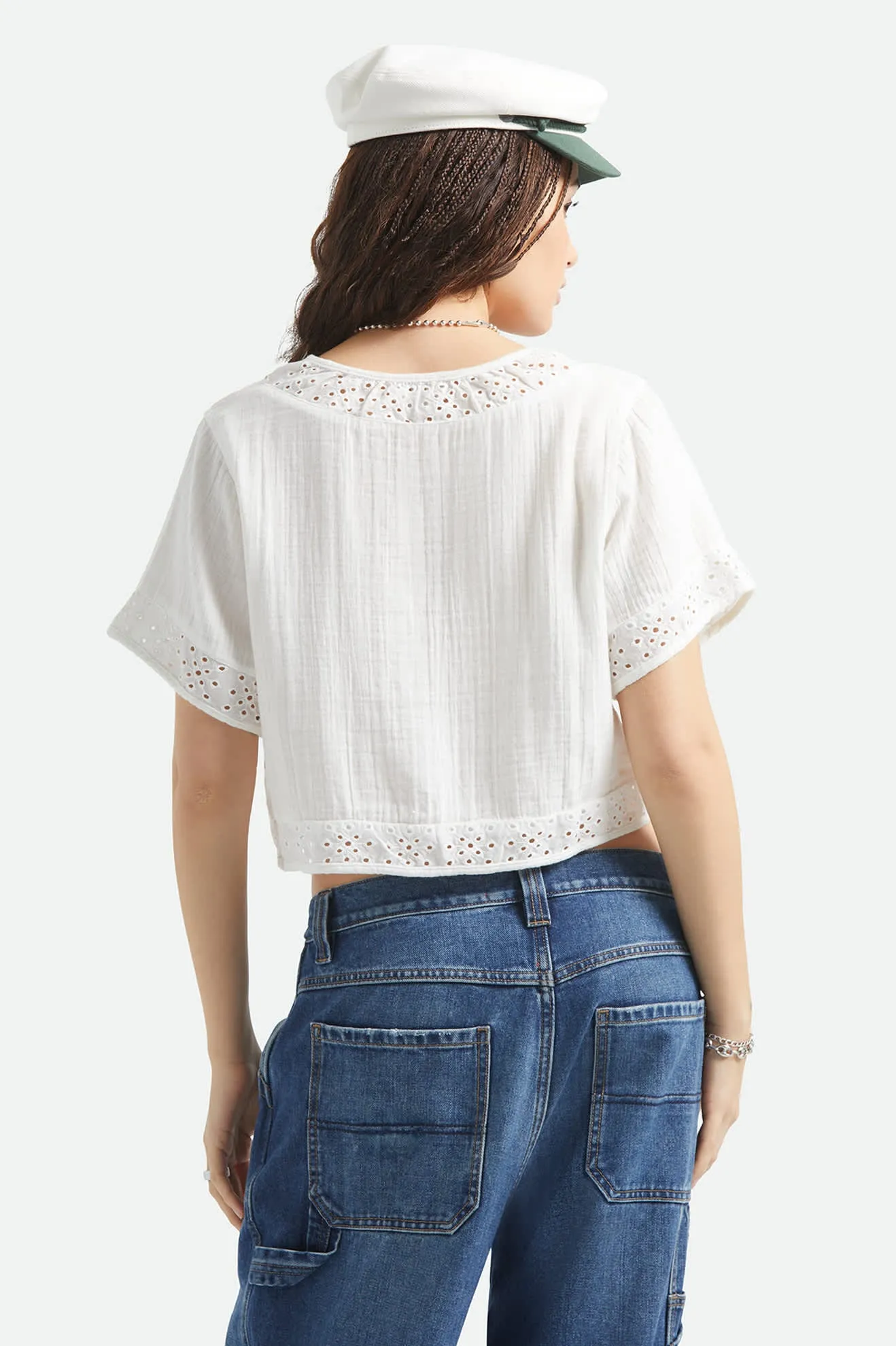 Seaside Eyelet Top - Off White Eyelet sold by Brixton product image thumbnail 5