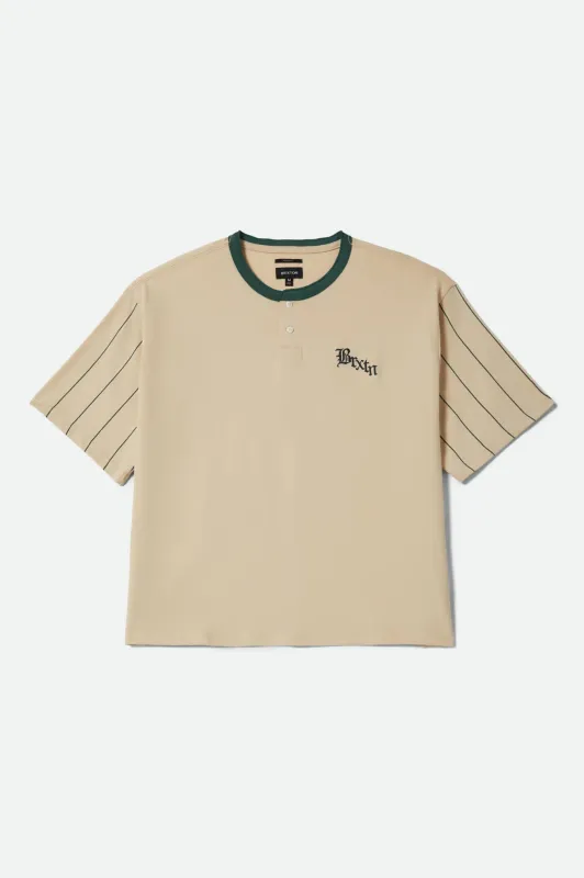 Boxy Short Sleeve Baseball T-Shirt - Whitecap/Primal Green sold by Brixton