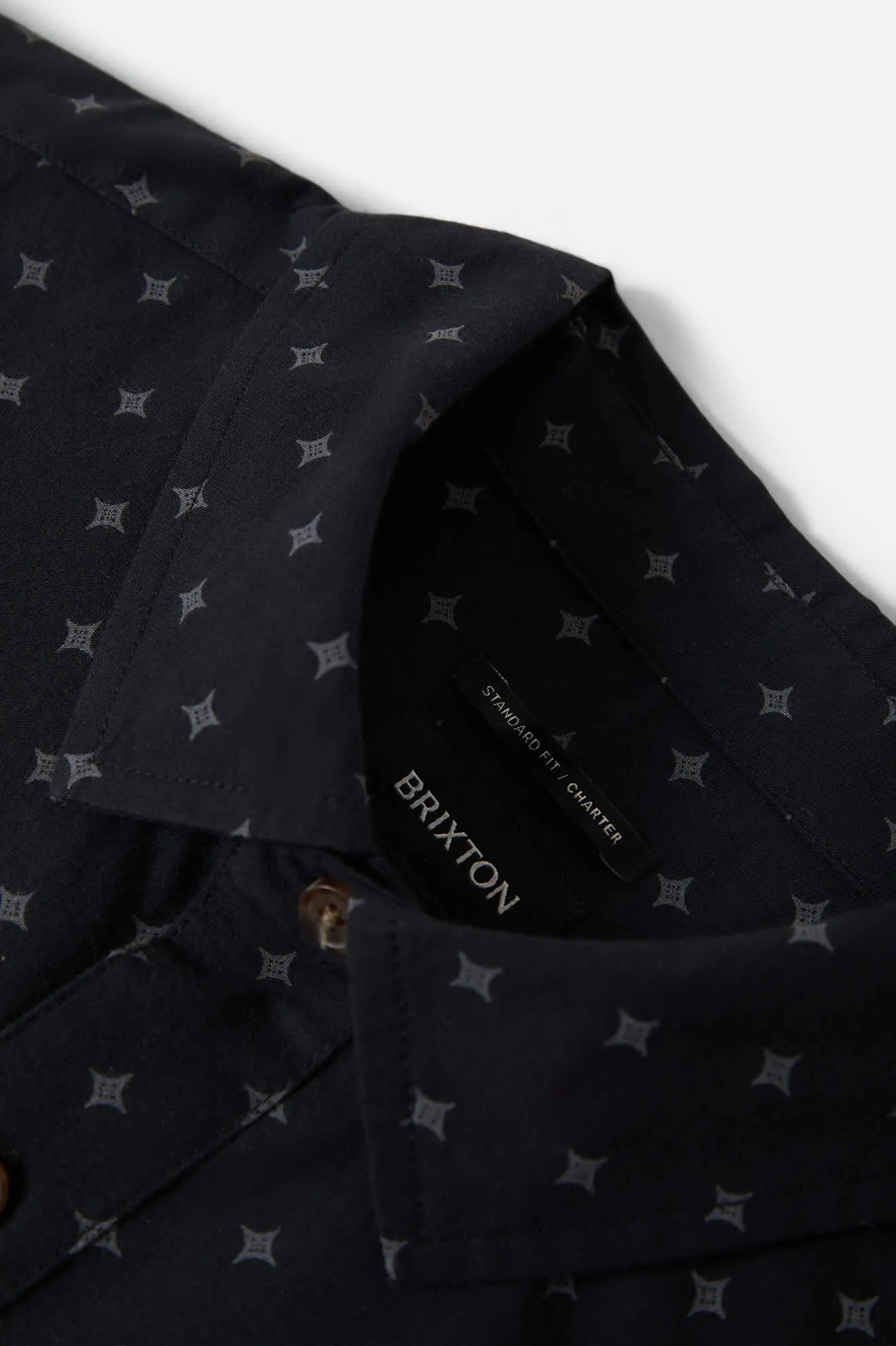 Charter Print Short Sleeve Shirt - Future Grey Diamond Tile sold by Brixton product image thumbnail 4