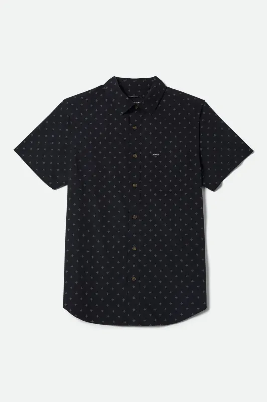Charter Print Short Sleeve Shirt - Future Grey Diamond Tile sold by Brixton