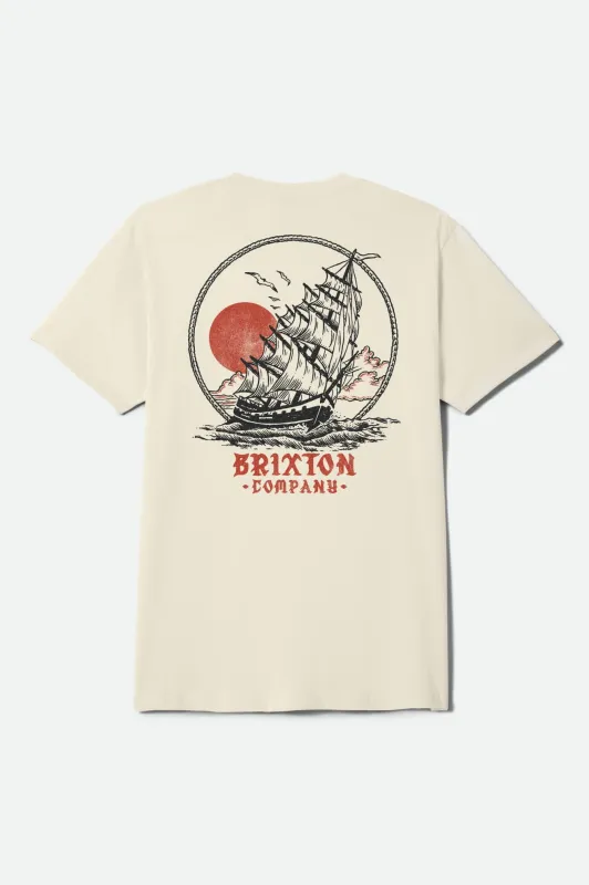 High Seas Short Sleeve Shirt - Cream made by Brixton