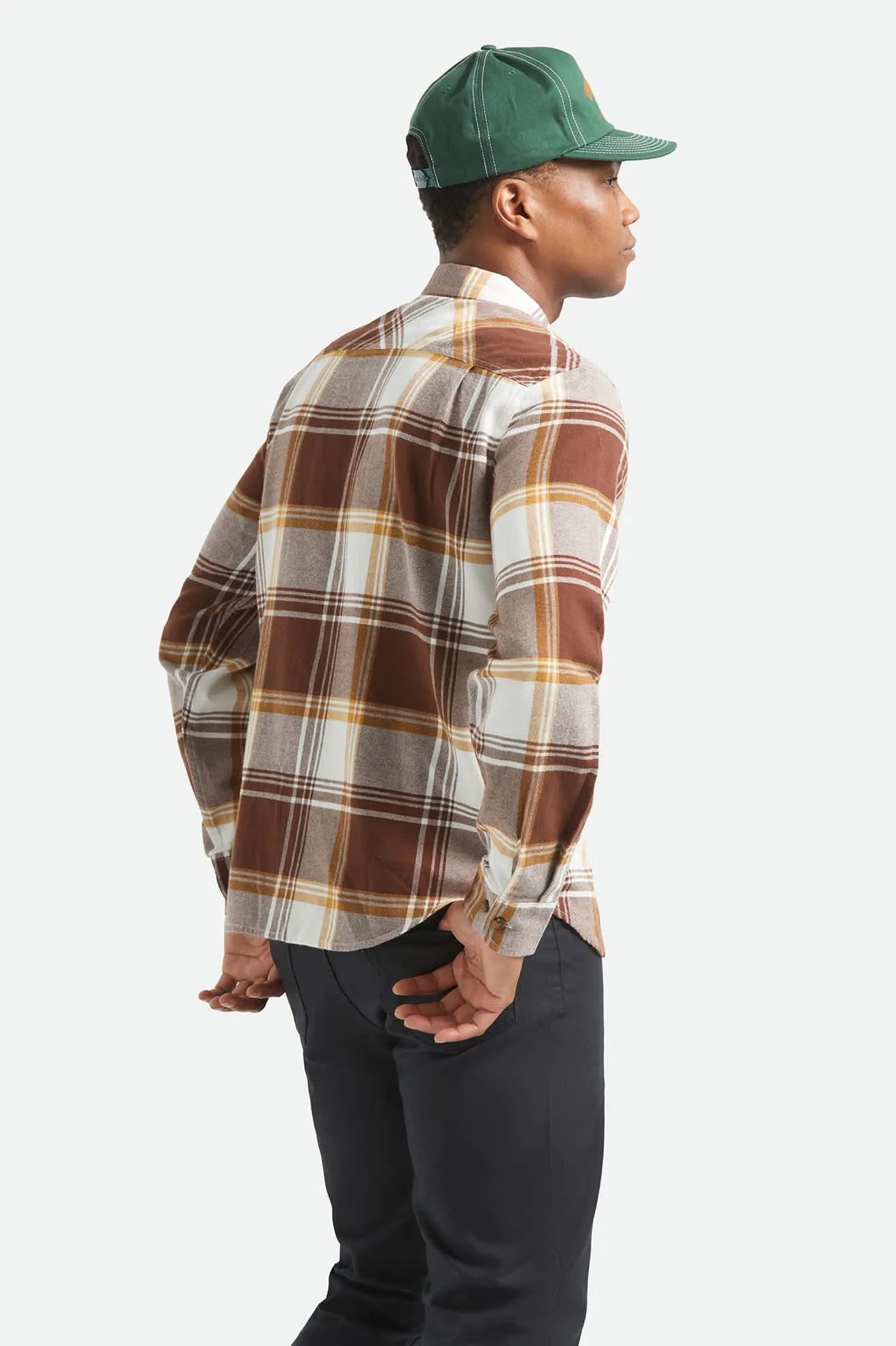 Bowery Lightweight Ultra Soft Flannel - Chocolate/Off White sold by Brixton product image thumbnail 5
