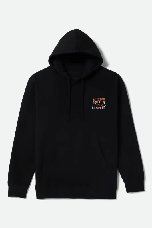 Wheaton Hoodie - Black made by Brixton