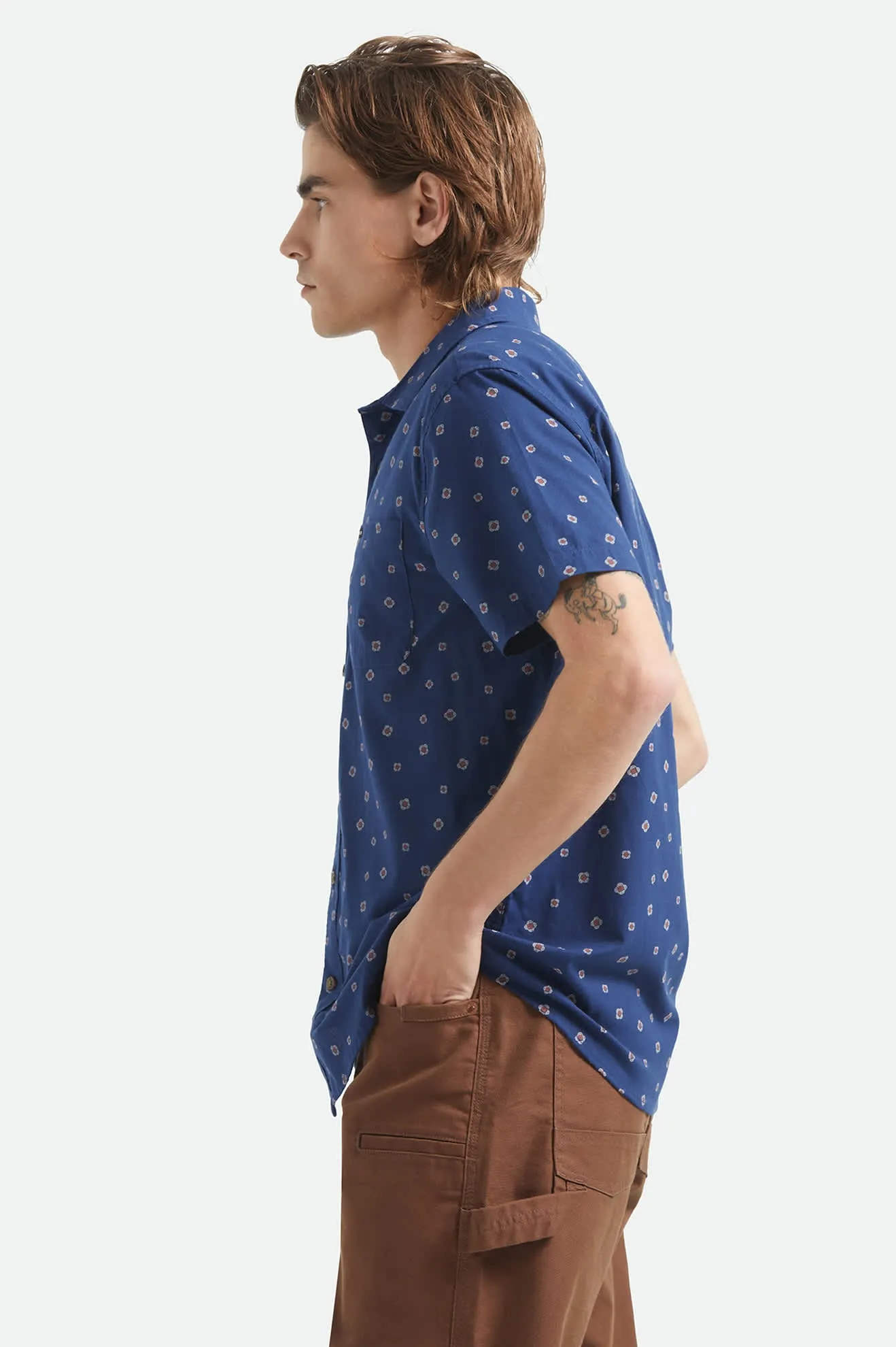 Charter Print Short Sleeve Shirt - Midnight Blue Geo sold by Brixton product image thumbnail 3
