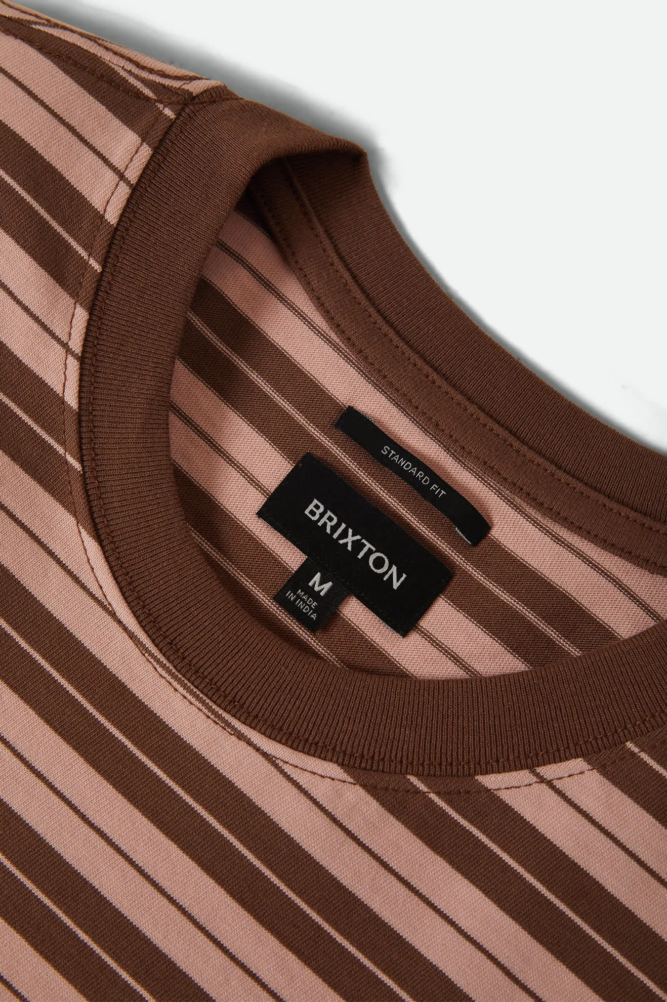 Nova Stripe Short Sleeve Pocket T-Shirt - Pinecone Brown/Silver Pink Worn Wash sold by Brixton product image thumbnail 4