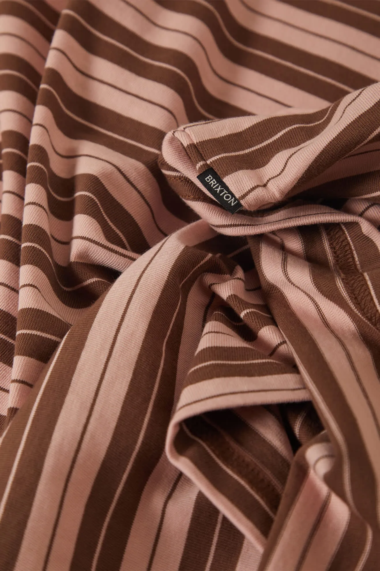 Nova Stripe Short Sleeve Pocket T-Shirt - Pinecone Brown/Silver Pink Worn Wash sold by Brixton product image thumbnail 2