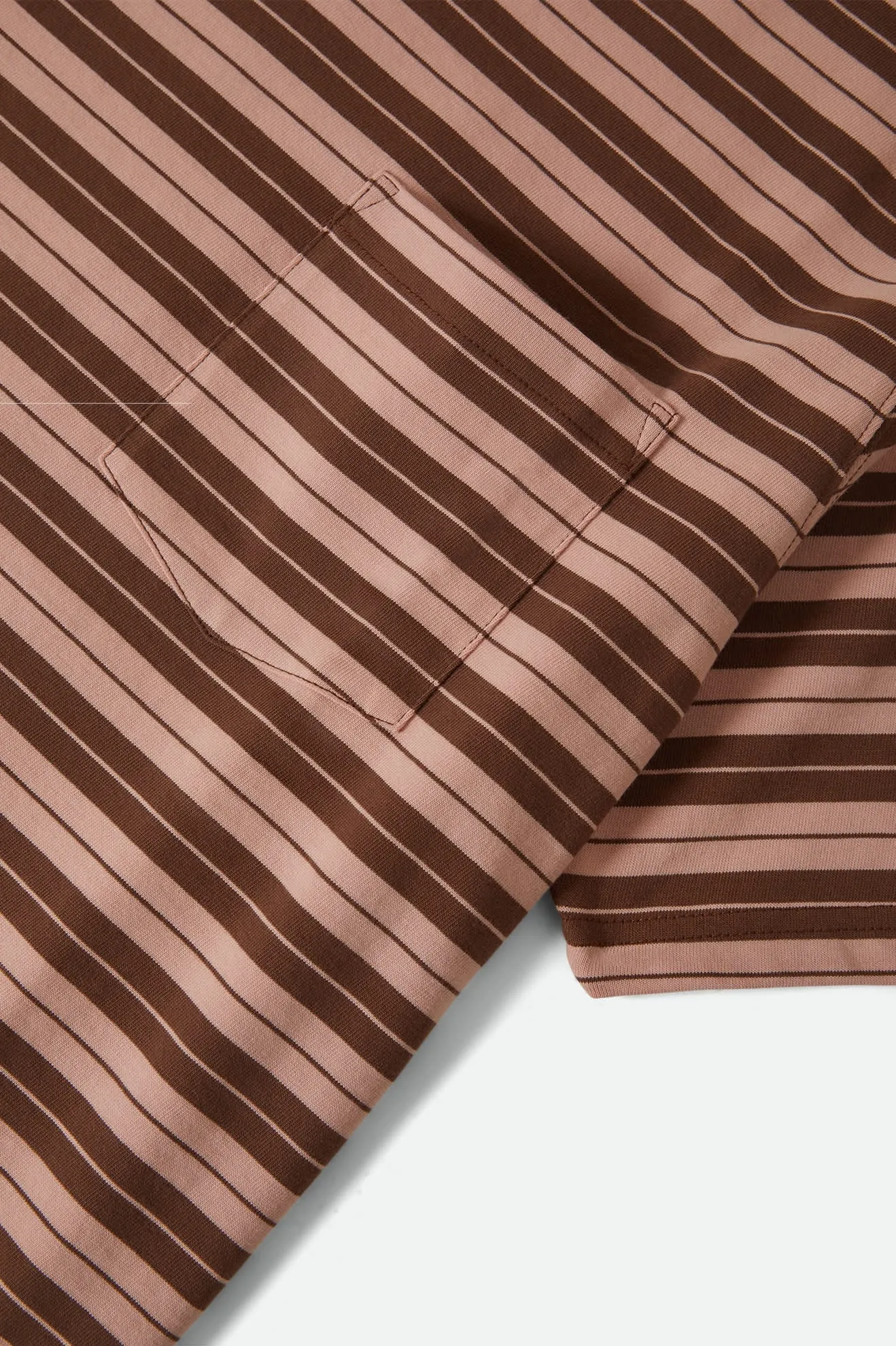 Nova Stripe Short Sleeve Pocket T-Shirt - Pinecone Brown/Silver Pink Worn Wash sold by Brixton product image thumbnail 3