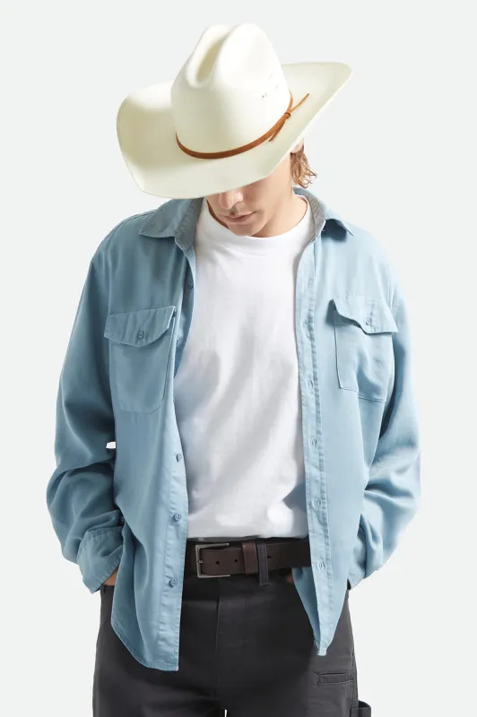 Laredo Straw Cowboy Hat - Bone sold by Brixton