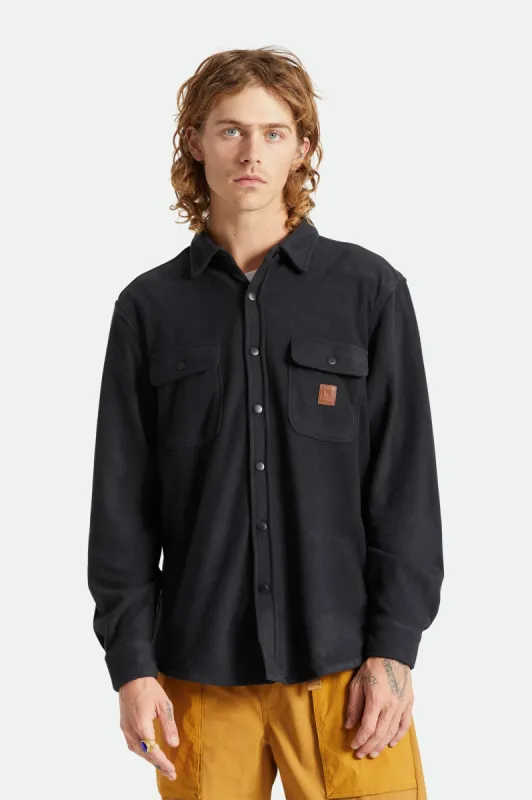 Bowery Lightweight L/S Arctic Stretch Fleece - Black sold by Brixton