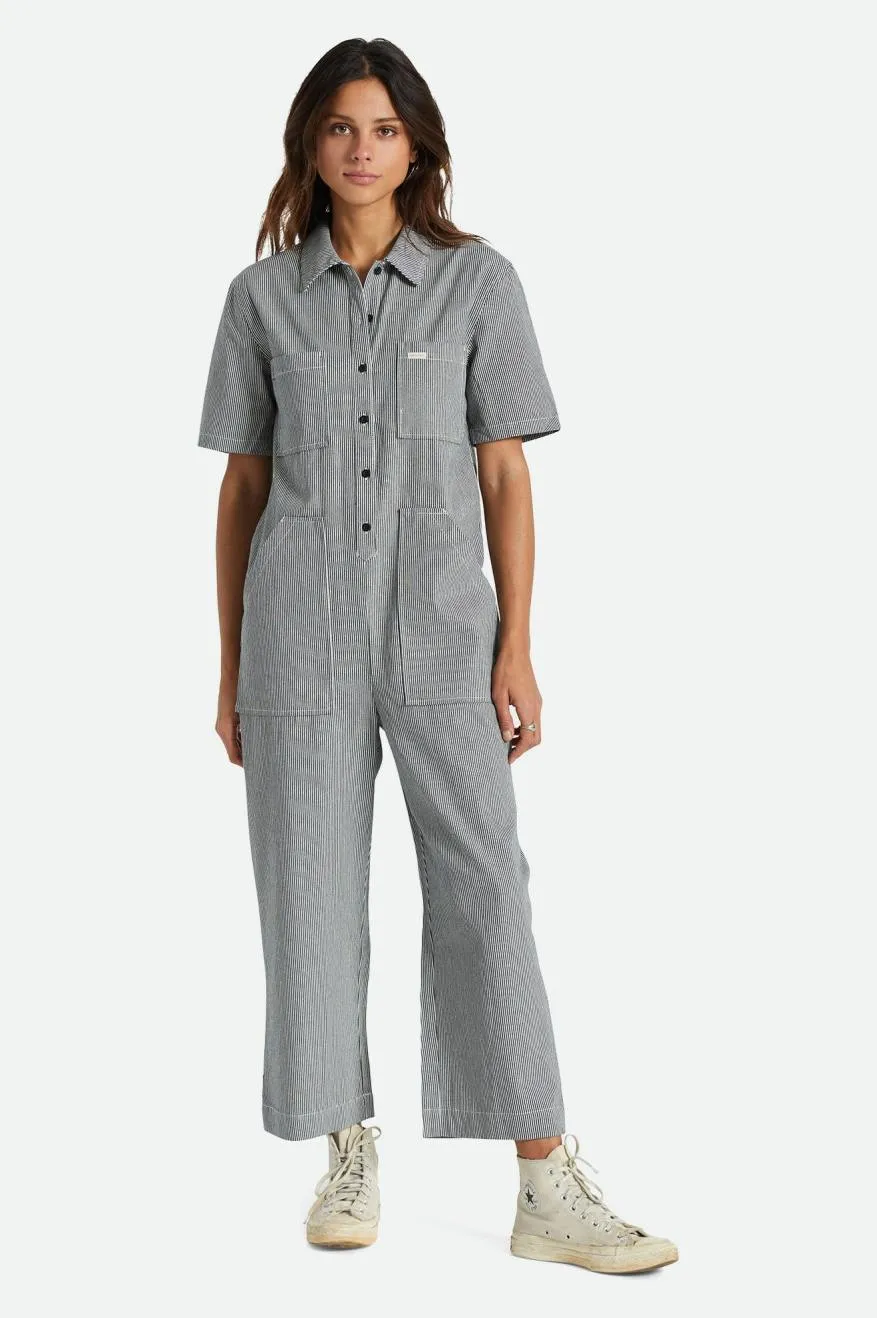 Sorrento S/S Coverall - Black/Off White sold by Brixton product image thumbnail 2