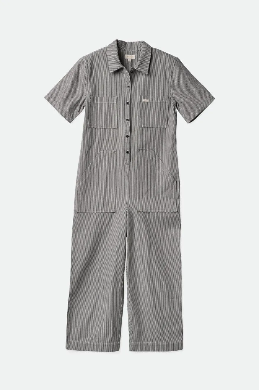 Sorrento S/S Coverall - Black/Off White sold by Brixton