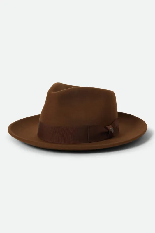 Swindle Convertabrim Fedora - Coffee/Light Brown made by Brixton