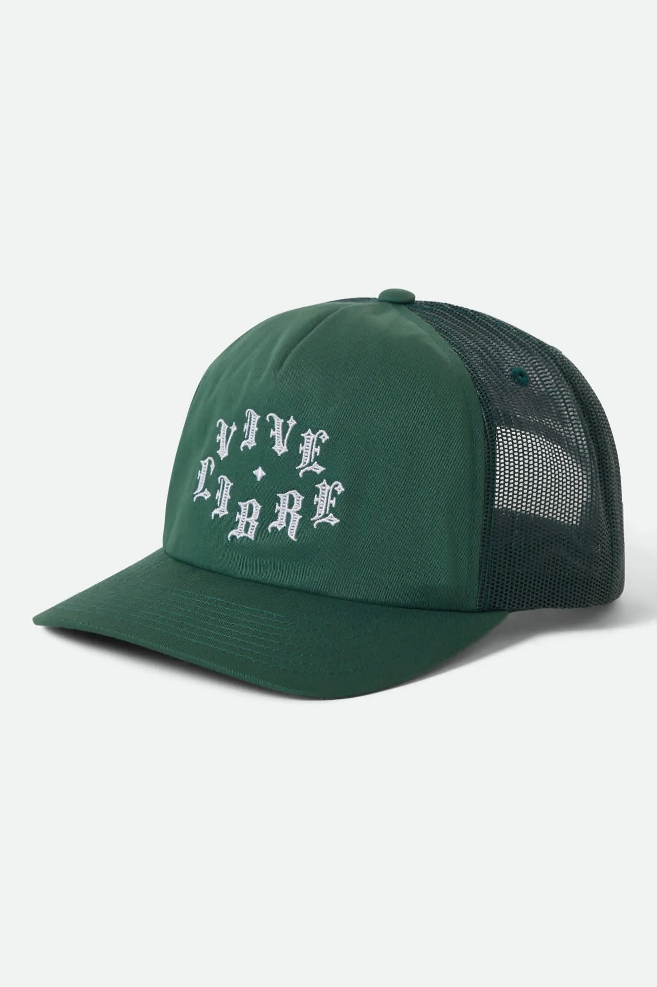 Vive Libre Trucker Hat - Primal Green/Primal Green sold by Brixton