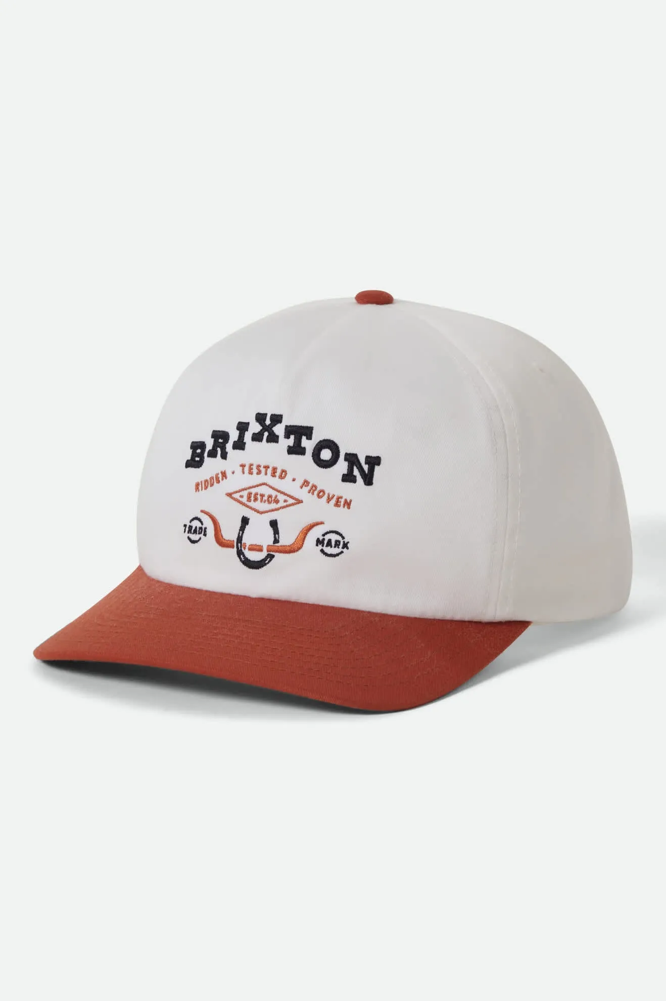 Beekman Snapback - Off White/Rust sold by Brixton