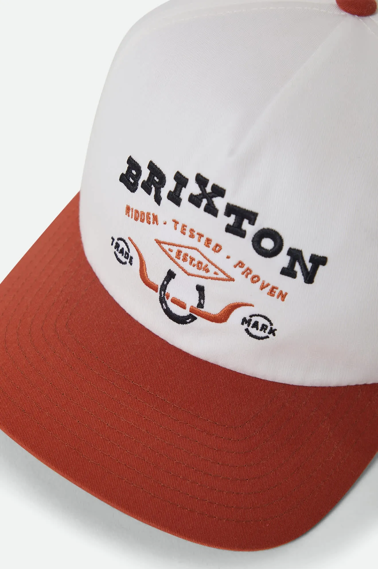 Beekman Snapback - Off White/Rust sold by Brixton product image thumbnail 3