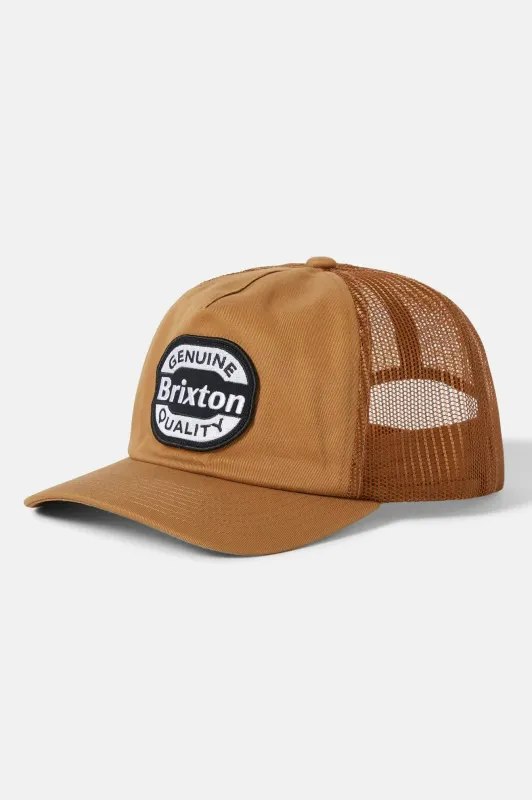Keaton Netplus Trucker Hat - Washed Copper/Washed Copper made by Brixton