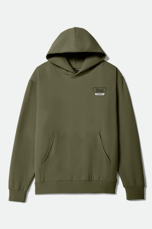 Linwood Hoodie - Army/Black/Off White sold by Brixton