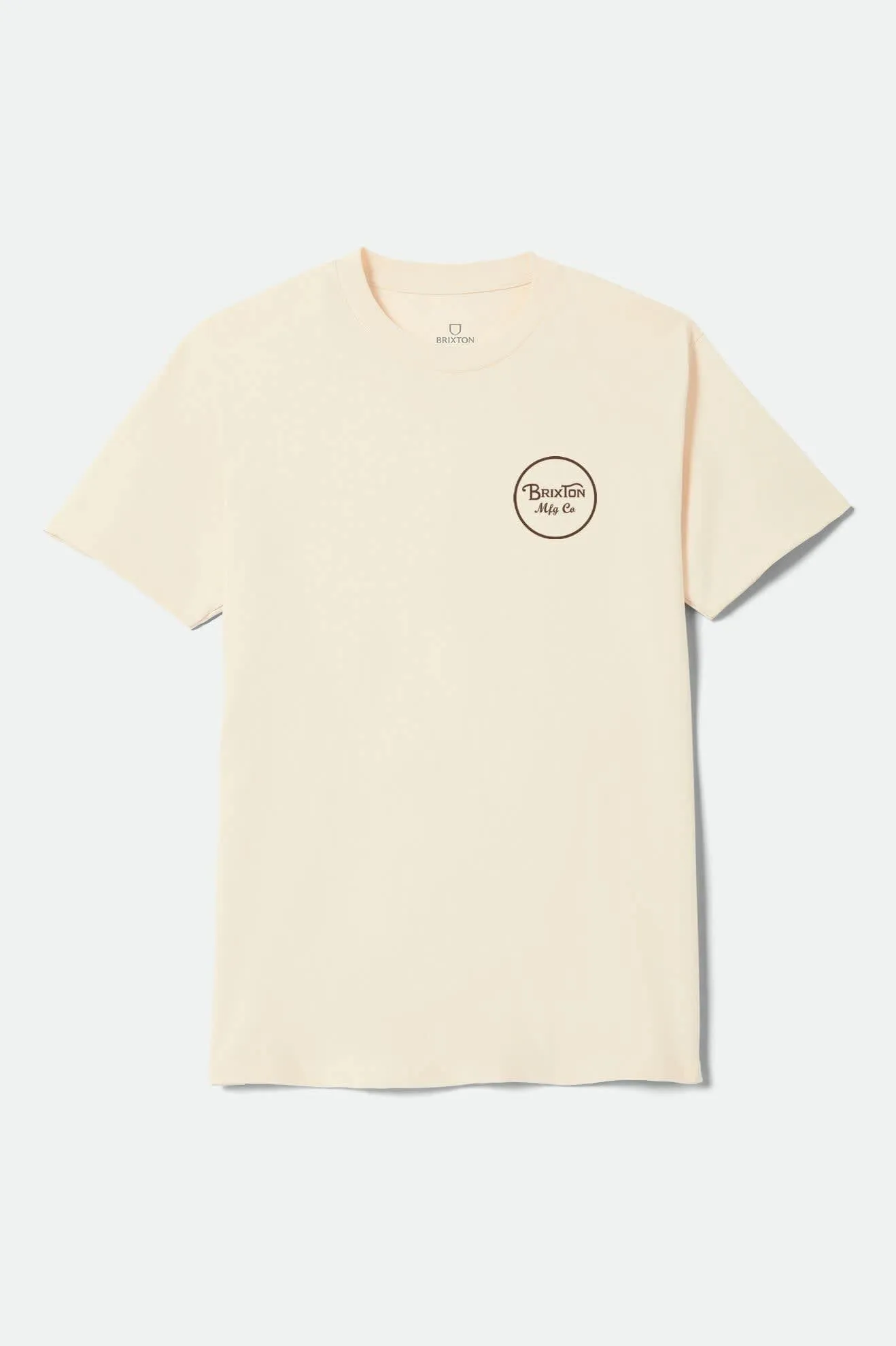 Wheeler Short Sleeve Standard T-Shirt - Cream/Dark Brown sold by Brixton