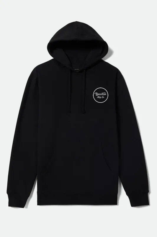 Wheeler Hoodie - Black/White sold by Brixton