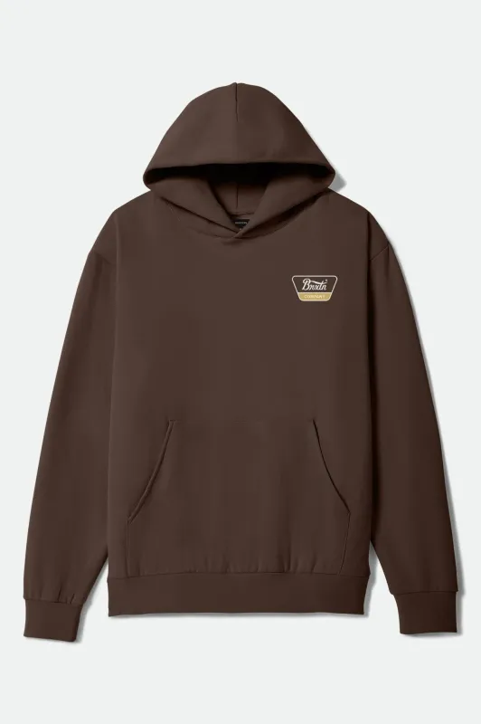 Linwood Hoodie - Brown/White/Sunset sold by Brixton
