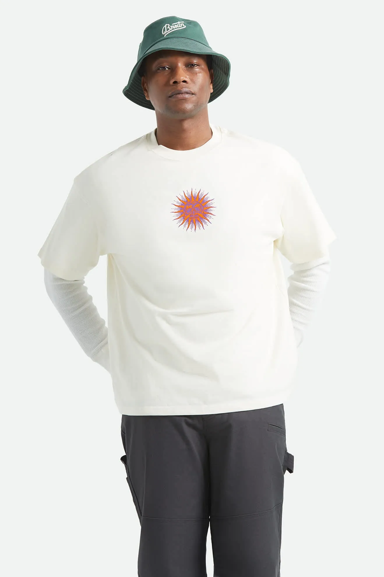 Zephyr Short Sleeve Oversized T-Shirt - Cream sold by Brixton product image thumbnail 2