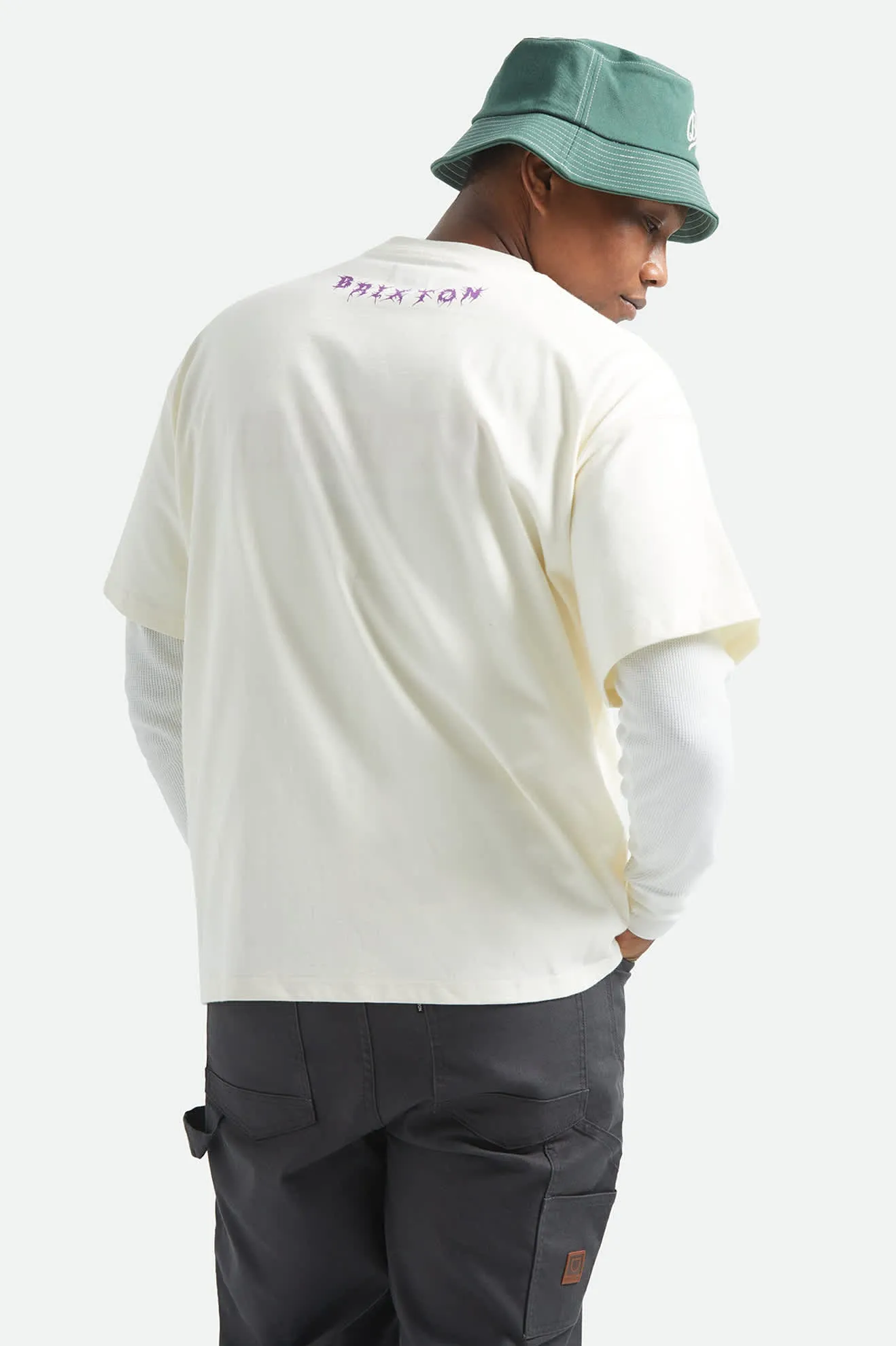 Zephyr Short Sleeve Oversized T-Shirt - Cream sold by Brixton product image thumbnail 4