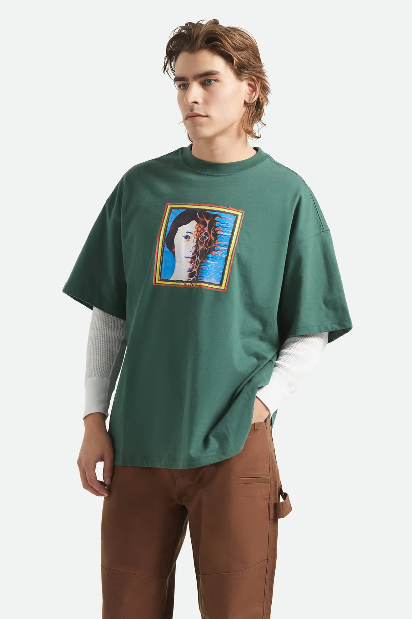 Transform Short Sleeve Oversized T-Shirt - Primal Green sold by Brixton product image thumbnail 2