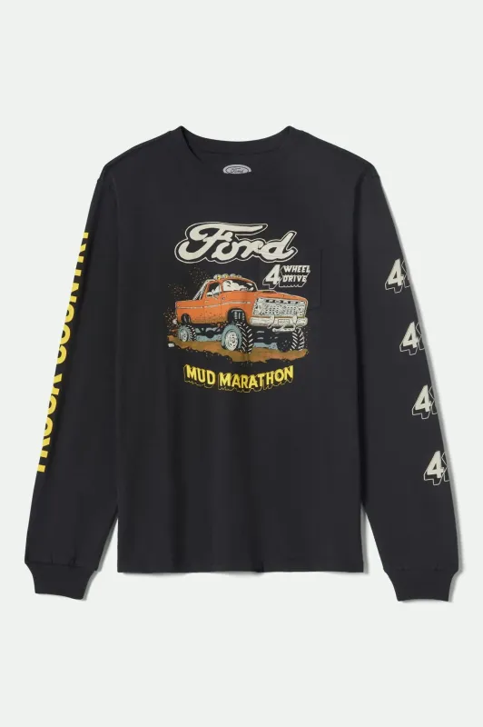 Ford Mud Marathon L/S Standard T-Shirt - Burnt Rubber made by Brixton