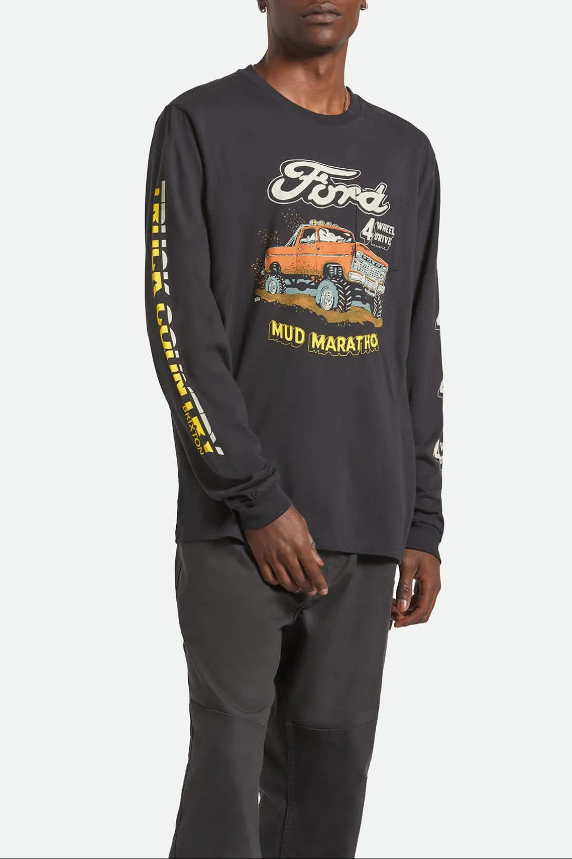 Ford Mud Marathon L/S Standard T-Shirt - Burnt Rubber sold by Brixton product image thumbnail 4