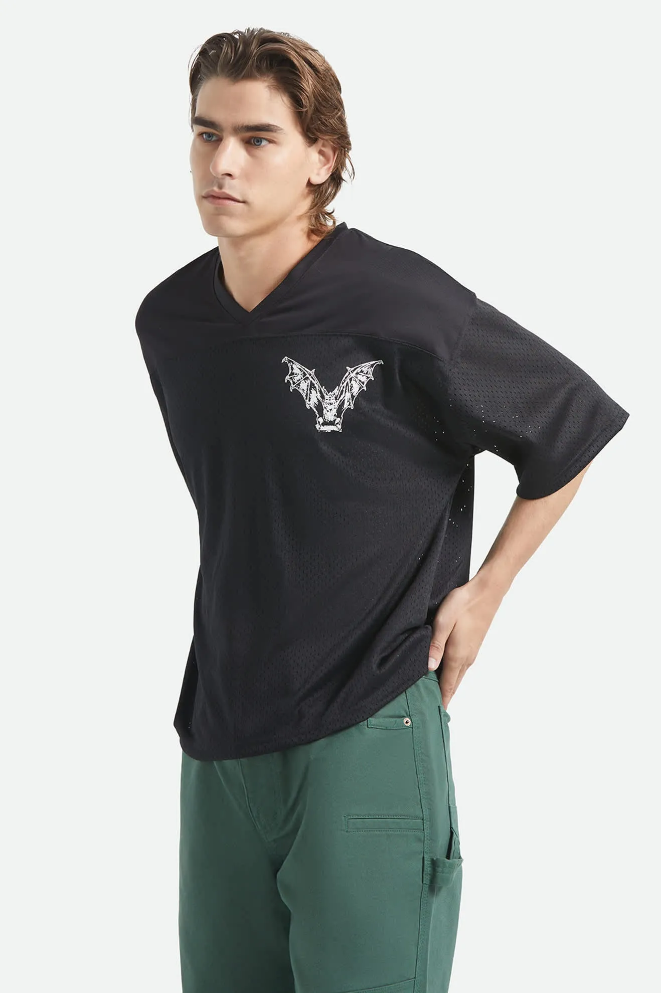 Baggy Mesh Practice Jersey - Black/White Chippa sold by Brixton product image thumbnail 3